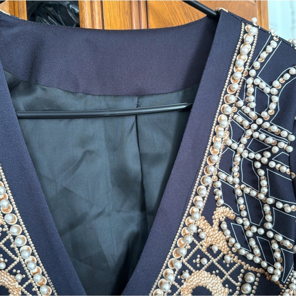 Elegant Black and Gold Mini Dress - Picture 11 of 15